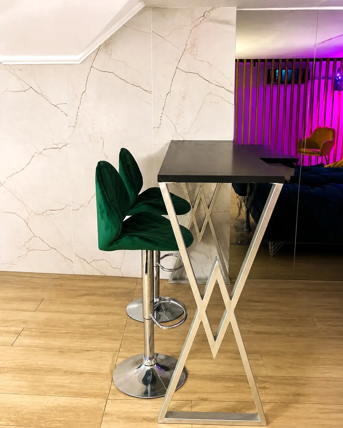 Seating and karaoke area at Elvis Loft