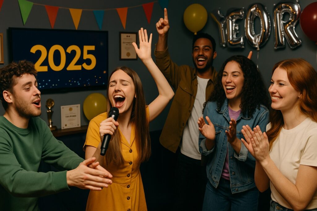 karaoke-room-group-celebration-balloons